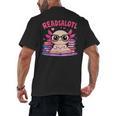 Readsolotl Pink Kawaii Axolotl Book Lover Reading Men's Back Print T-Shirt Readsolotl Pink Kawaii Axolotl Book Lover Reading Men's Back Print T-Shirt