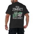 Real Zombies Read Books Zombie Men's Back Print T-Shirt