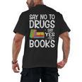 Red Ribbon Week Say No To Drugs Say Yes To Books Drug Free Men's Back Print T-Shirt