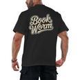 Retro Book Worm Reading For Book Lovers Men's Back Print T-Shirt