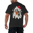 Retro Ghost Reading Book With Cat Bookish Club Christmas Men Women Kids Men's Back Print T-Shirt Retro Ghost Reading Book With Cat Bookish Club Christmas Men Women Kids Men's Back Print T-Shirt