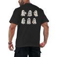 Retro Ghost Reading Books Halloween Bookish Ghost Bookworm Men's Back Print T-Shirt