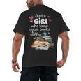 Retro Just A Girl Who Love Dogs Books And Coffee Bookworm Men's Back Print T-Shirt