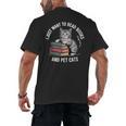 Retro I Just Want To Read Books And Pet Cats Men's Back Print T-Shirt Retro I Just Want To Read Books And Pet Cats Men's Back Print T-Shirt