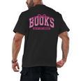 Retro Pink Coquette Bow Valentine Book Lover Varsity Men's Back Print T-Shirt