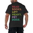 Retro Read Books Lift Heavy Pet Dogs Gym Book Lover Men's Back Print T-Shirt Retro Read Books Lift Heavy Pet Dogs Gym Book Lover Men's Back Print T-Shirt