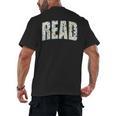 Retro Read Floral Reading Bookworm Librarian Book Lover Men's Back Print T-Shirt Retro Read Floral Reading Bookworm Librarian Book Lover Men's Back Print T-Shirt