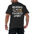 Retro Reading Is My Favorite Sport Baseball World Book Day Men's Back Print T-Shirt