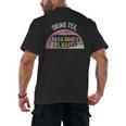 Retro Vintage Drink Tea Read Books Be Happy Reading Men's Back Print T-Shirt