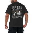 Run Like Mr Collins Just Proposed Vintage Book Quote Men's Back Print T-Shirt