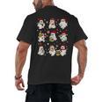 Santa Ghost Reading Books Christmas Library Teacher Men's Back Print T-Shirt Santa Ghost Reading Books Christmas Library Teacher Men's Back Print T-Shirt