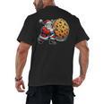 Santa Holding Cookie Xmas Baker Introvert Christmas Men's Back Print T-Shirt Santa Holding Cookie Xmas Baker Introvert Christmas Men's Back Print T-Shirt
