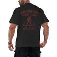 Sasquatch Book Club Bigfoot Reading Cryptid Vintage Men's Back Print T-Shirt Sasquatch Book Club Bigfoot Reading Cryptid Vintage Men's Back Print T-Shirt