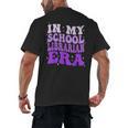 In My School Librarian Era Groovy Back To School Book Lover Men's Back Print T-Shirt In My School Librarian Era Groovy Back To School Book Lover Men's Back Print T-Shirt