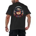 Serene Music Enthusiast With Headphones Introvert Cute Boy Men's Back Print T-Shirt