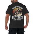 Skier BOOKS ARE GREAT BUT SKIS ARE BETTER Vintage Men's Back Print T-Shirt
