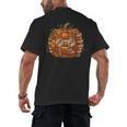 Smart Book Pumpkin Retro Fall Teacher Reading Halloween Men's Back Print T-Shirt
