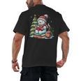 Snowman Reading Book Lovers Christmas Librarian Bookworm Men's Back Print T-Shirt Snowman Reading Book Lovers Christmas Librarian Bookworm Men's Back Print T-Shirt