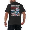 Snowman Winter Snow So Many Books Christmas Snow Little Time Men's Back Print T-Shirt
