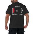 Social Battery Low Anti-Social Introvert Men's Back Print T-Shirt Social Battery Low Anti-Social Introvert Men's Back Print T-Shirt