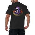 Spooky Grim Reaper Reading A Book Cute Creepy Halloween Men's Back Print T-Shirt Spooky Grim Reaper Reading A Book Cute Creepy Halloween Men's Back Print T-Shirt