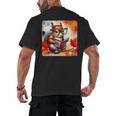 Squirrel Reading Comic Book On Autumn Branch Glasses Leaves Men's Back Print T-Shirt