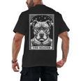 Tarot Card Vintage Pit Bull Pittie Dog Book Lover The Reader Men's Back Print T-Shirt