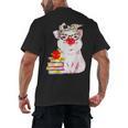 Teacher Pig Cute Farm Animal Book Lover School Student For Men Women Kids Men's Back Print T-Shirt