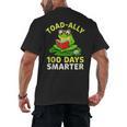 Toad-Ally 100 Days Smarter Frog Reading Book 100 School Day Men's Back Print T-Shirt