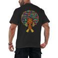 History Month Afro Women Book Lover Librarian Teacher Men's Back Print T-Shirt