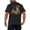Turkey Reading Books Fall Librarian Book Lover Teacher Kids Men's Back Print T-Shirt Turkey Reading Books Fall Librarian Book Lover Teacher Kids Men's Back Print T-Shirt