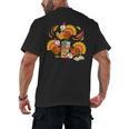 Turkey Reading Books Fall Thanksgiving Teacher Librarian Men's Back Print T-Shirt Turkey Reading Books Fall Thanksgiving Teacher Librarian Men's Back Print T-Shirt