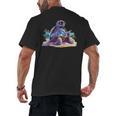 Turtle Wearing Sunglasses Reading A Book On The Beach Summer Men's Back Print T-Shirt Turtle Wearing Sunglasses Reading A Book On The Beach Summer Men's Back Print T-Shirt