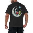 UFO Alien Astronaut Reading Book In Space Men's Back Print T-Shirt
