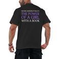 Never Underestimate Girl With A Book Women Inspiration Quote Men's Back Print T-Shirt Never Underestimate Girl With A Book Women Inspiration Quote Men's Back Print T-Shirt