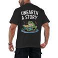Unearth a Story Frog Reading a Book Summer 2026 Men's Back Print T-Shirt Unearth a Story Frog Reading a Book Summer 2026 Men's Back Print T-Shirt