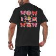 Valentine Cupid Coquette Pink Bow Apple Books Teacher Men's Back Print T-Shirt Valentine Cupid Coquette Pink Bow Apple Books Teacher Men's Back Print T-Shirt