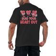 Valentine Day Book Read Your Heart Out Lovers Teacher Kids Men's Back Print T-Shirt