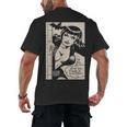 Vintage Vampire Bat Vampire Pin Up Girl Horror Comic Book Men's Back Print T-Shirt Vintage Vampire Bat Vampire Pin Up Girl Horror Comic Book Men's Back Print T-Shirt