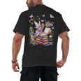 Watercolor Butterfly Fairy Read Book Library Fantasy Novel Men's Back Print T-Shirt