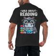 Wild About Reading Book Lover Hippo Men's Back Print T-Shirt Wild About Reading Book Lover Hippo Men's Back Print T-Shirt