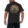 Wild About Reading Books Reader Lover Bookworm Librarian Men's Back Print T-Shirt Wild About Reading Books Reader Lover Bookworm Librarian Men's Back Print T-Shirt