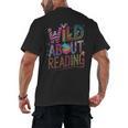 Wild About Reading Books Readers Lovers Bookworm Library Day Men's Back Print T-Shirt Wild About Reading Books Readers Lovers Bookworm Library Day Men's Back Print T-Shirt