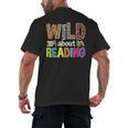Wild About Reading Library Day Reading Books & Bookworm Men's Back Print T-Shirt Wild About Reading Library Day Reading Books & Bookworm Men's Back Print T-Shirt