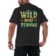 WILD ABOUT READING I Love Books Bookworm Library Day Men's Back Print T-Shirt