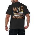 Wild About Reading Teacher Reading Books Back To School Men's Back Print T-Shirt