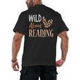 Wild About Reading Teacher Books Reader Lovers Leopard Zebra Men's Back Print T-Shirt