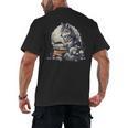 Wolf Reading Book Librarian Library Wolves Men's Back Print T-Shirt