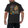 A Woman Cannot Survive On Books Alone She Also Needs Yarn Men's Back Print T-Shirt A Woman Cannot Survive On Books Alone She Also Needs Yarn Men's Back Print T-Shirt