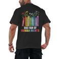 Women Floral Book Big Fan Of Human Rights Liberal Protest Men's Back Print T-Shirt